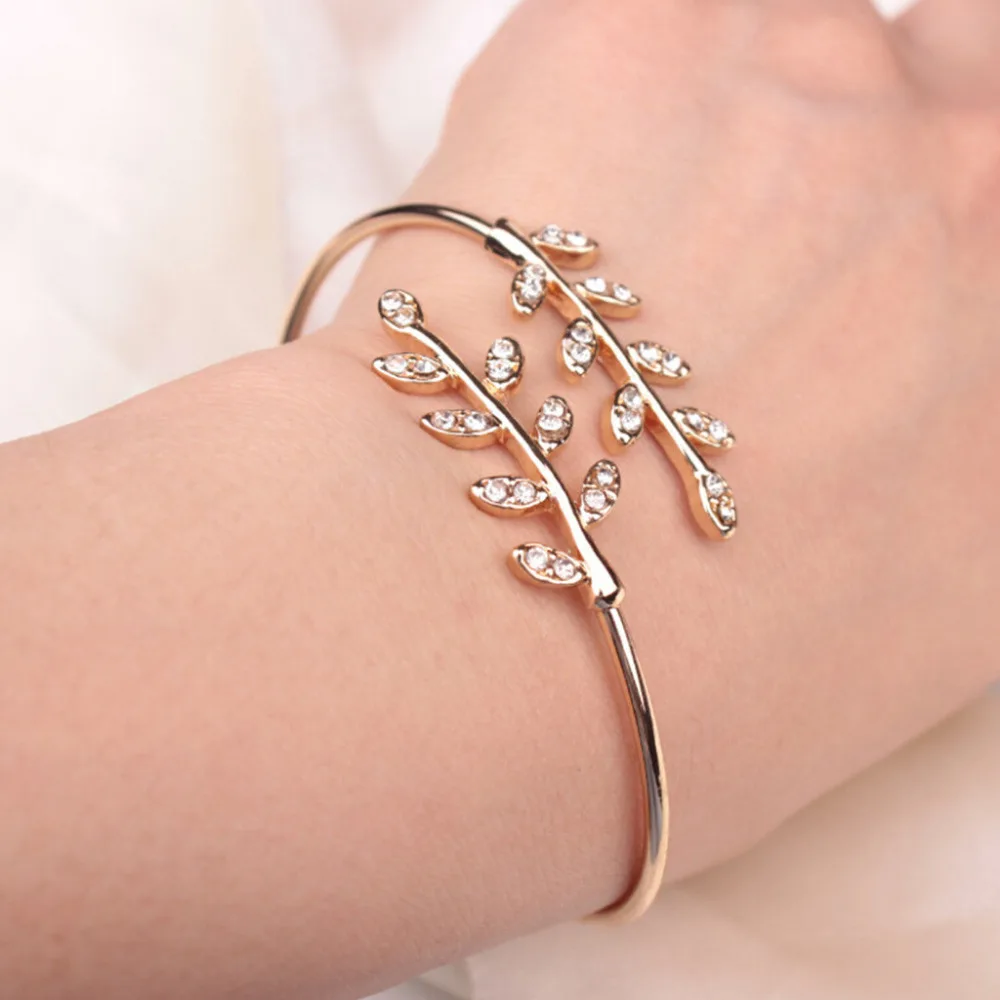 

Fashion Bracelets Fresh Leaf Opening Adjustable Simple Bracelet Jewelry Accessories Ornaments Wristlet Superb Wristband Trinket