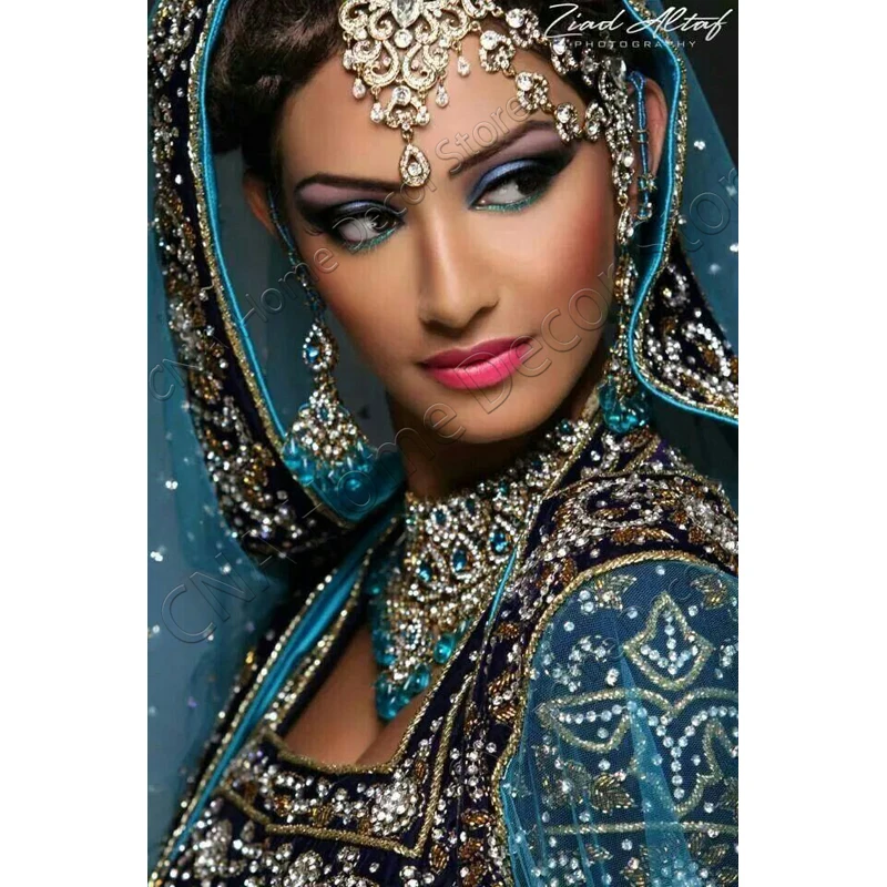 RA0650 DIY 5D алмазная живопись Красивая индийская леди Алмазная мозаика икона полная дрель Стразы Вышивка ручная работа пряжа хобби C