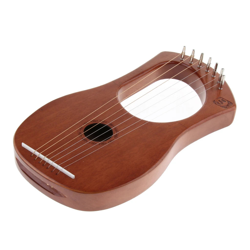 7 струн Lyre Harp Harfe Arpa с гаечным ключом и струнами сумка для хранения чистящие