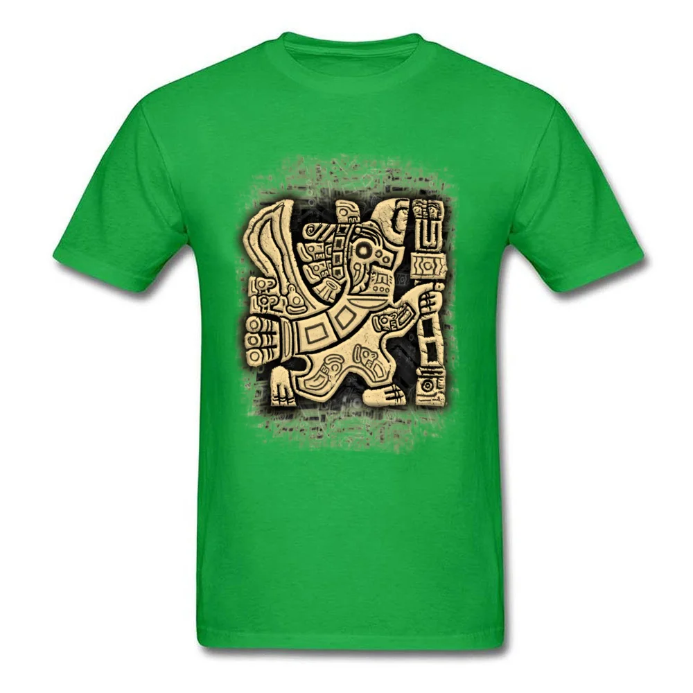 Family Aztec Eagle Warrior Crazy T Shirts Crew Neck Cotton Men Tops Shirts Short Sleeve Summer Fall Crazy Sweatshirts Aztec Eagle Warrior green