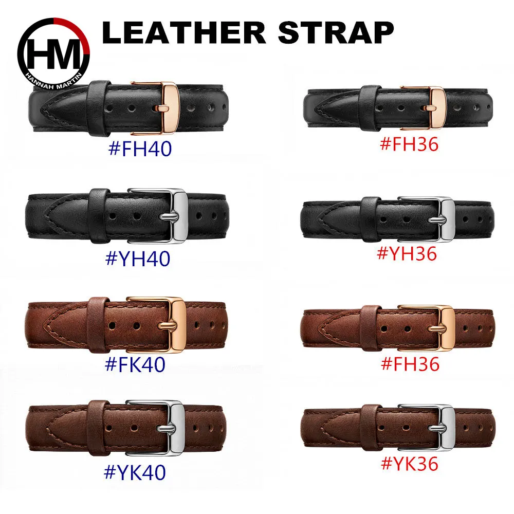 

10PCS/Lot Without Logo Wholesales Brown Black Pink White Lovers' Men Women Leather Strap Belt For 40mm 36mm Dial High Quality