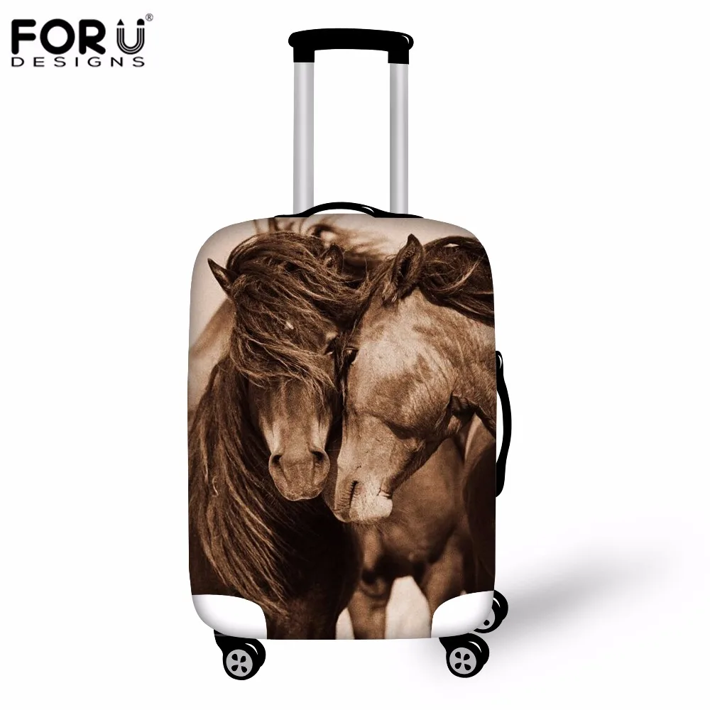 FORUDESIGNS, винтажный эластичный Чехол для багажа, защитный чехол, чехлы S/M/L, 3D, лошадь, животные, дорожные Чехлы для 18-30 дюймов, чехол для багажника