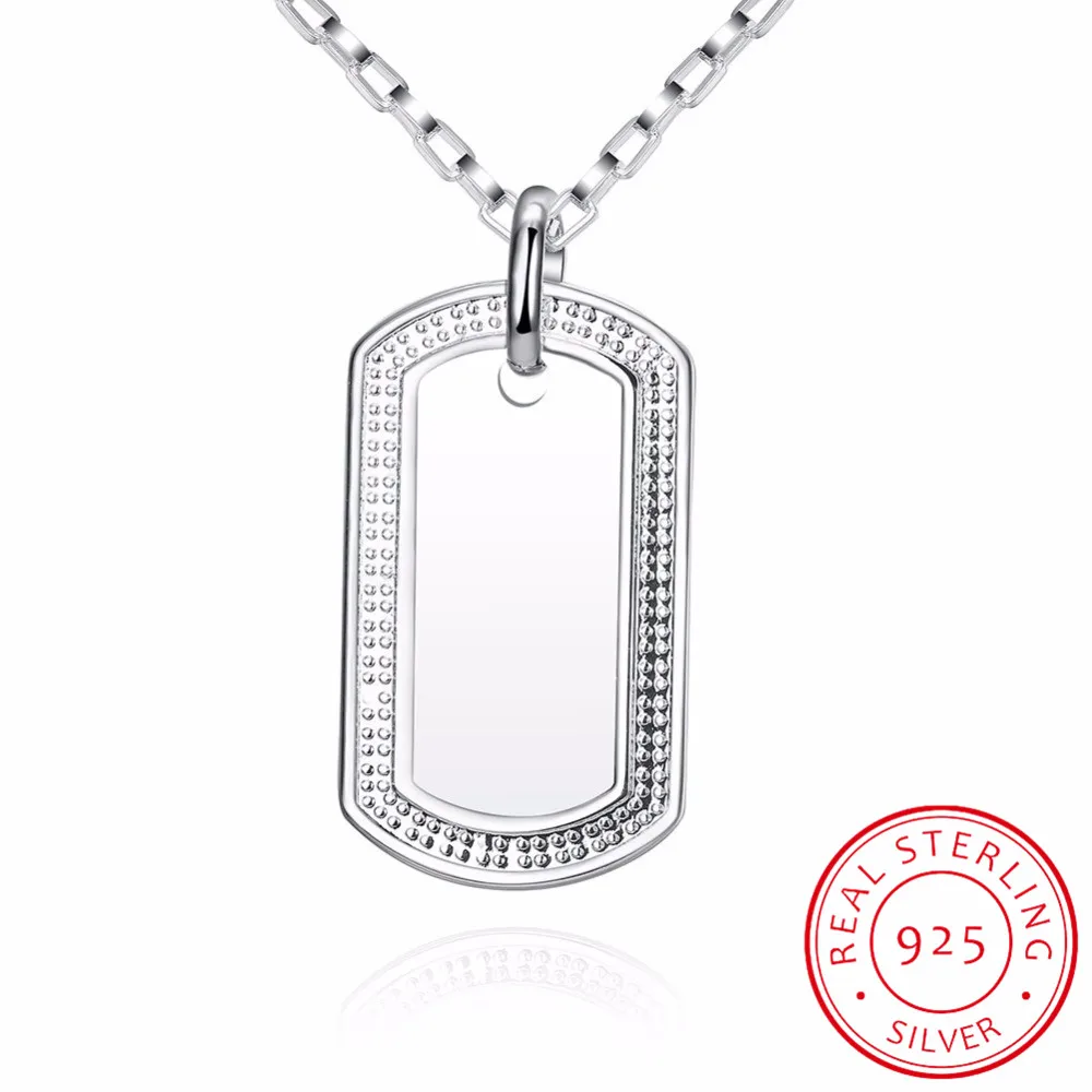 

LEKANI Men's Protection Define ID Necklaces Pendants 925 Sterling Silver Army Necklace Fine Jewelry Colar de Prata