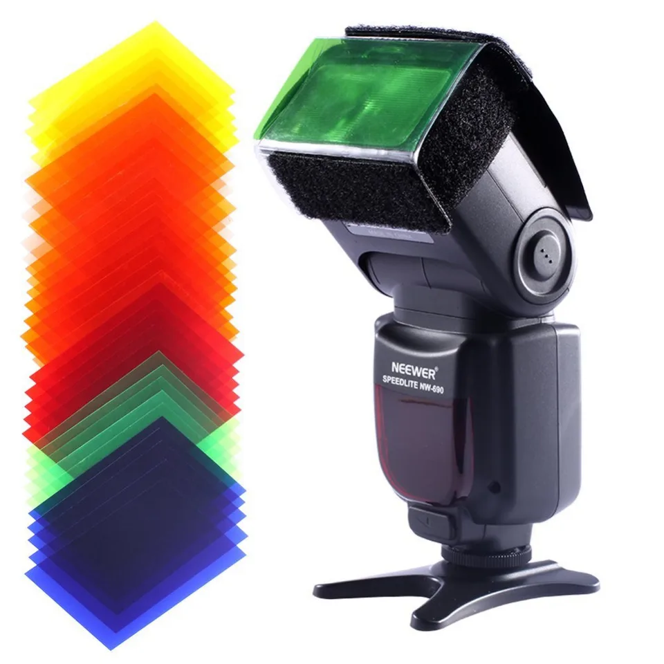 Selens 20pcs Photography Speedlite Flash Color Balance Gel Filter Universal Kit