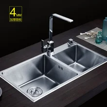 Кухня 304 раковина мойка из нержавеющей стали утолщенная 4 мм панель ручная раковина упаковка двойная раковина