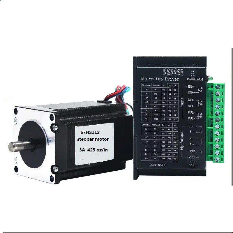 

3 set TB6600 Stepper motor driver & 57HS112 3A Nema23 425 Oz-in motorHybird 2 Phase CNC PARTS