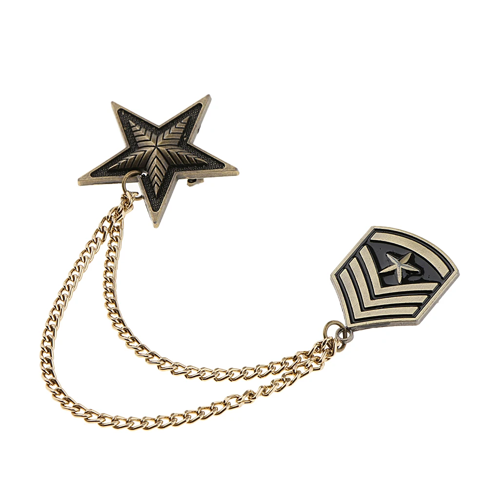 Women Mens Badge Military Medal Army Badges Pentagram Retro Brooch Pin 
