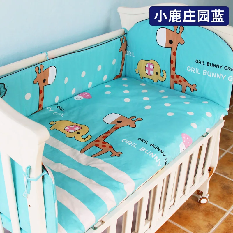 6 шт./компл. милые хлопковые детские Постельное белье удобные кроватки бампер + матрас Организатор Cot комплект для новорожденного ребенка