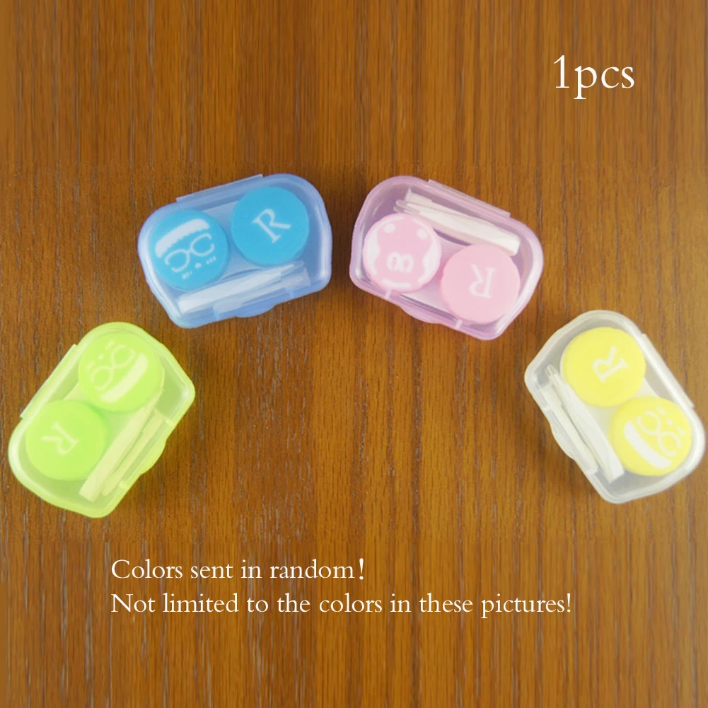 

Candy Color Lens Holder Storage Soaking Box Cases Lens Storage Soaking Random Color with cleaning tools