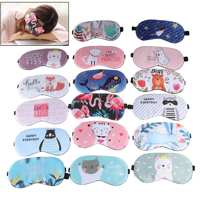 1pc Cartoon Sleeping Mask Eyepatch Eye Cover Sleeping Aid Eye Patch Eyeshade Cover Eye Mask Eyepatch Eye Cover Cotton Eyeshade