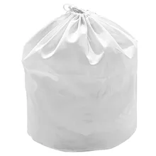 Polyester Big Mesh Drawstring Laundry Basket Washing Bag Clothes Clothing Organizer Storage Wash Bag Travel Carrying Bag White