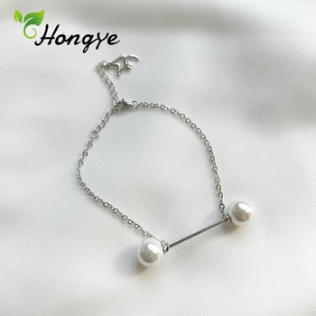 

Hongye Silver 925 Jewelry Pearl Bracelets Women Wrist Accessories Elegant Link Valentine's Day Lover Gifts Friendship Bracelet