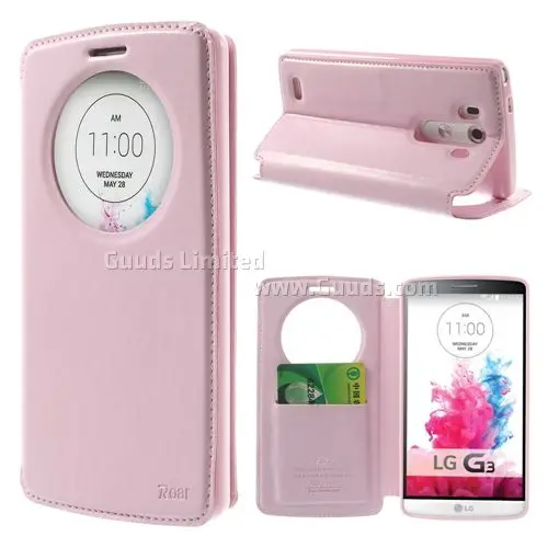 Roar Korea Noble Quick Circle Leather Flip Cover for LG G3 D850 D855 LS990 - Pink