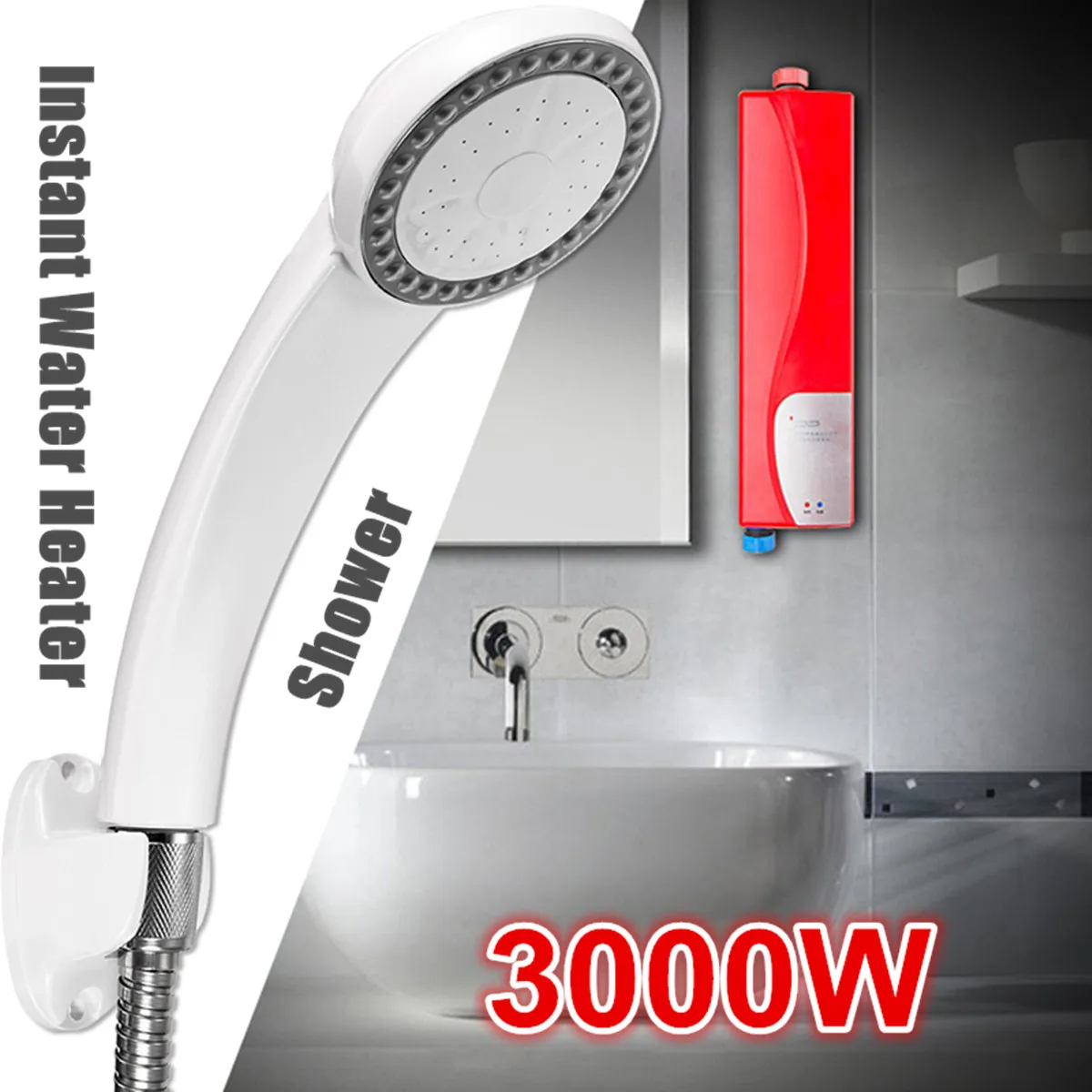 3000 Вт 220 В электрический водонагреватель мгновенный Tankless водонагреватель Крытый душ кухня ванная комната Водонагреватель с душевой