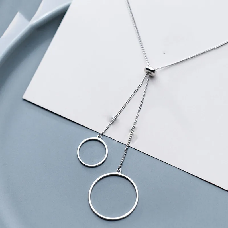 INZATT Настоящее серебро 925 проба полый, Круглый, Подвесной Ожерелье для модных женщин ювелирные изделия минималистические аксессуары подарок