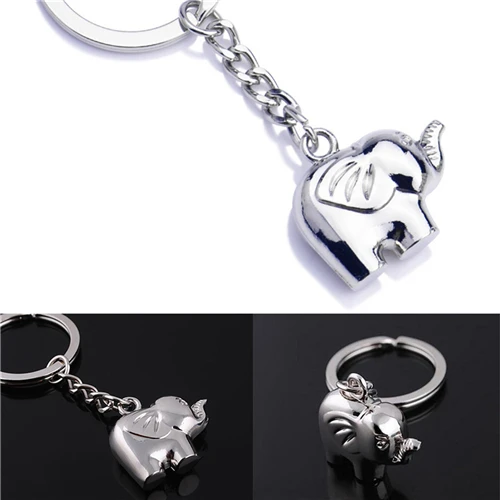 silver elephant keychain