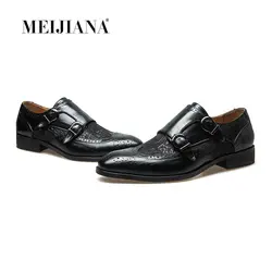 Meijiana/мужские туфли-оксфорды из змеиной кожи на шнуровке, Повседневная Деловая Мужская обувь с острым носком, брендовая мужская Свадебная