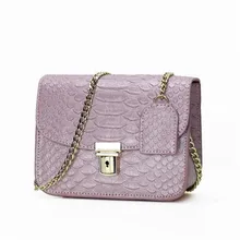 Genuine leather Women Shoulder bag Fashion crocodile grain bag Ladies Party chain Women bags