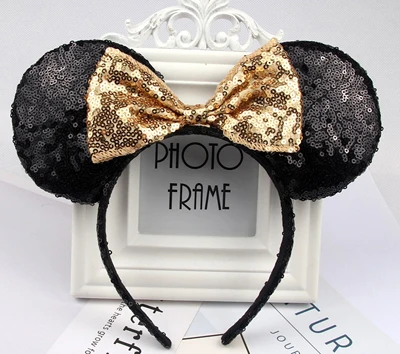 Headwear Minnie Mouse Ears Headband Festival DIY Hair Accessories Hairband Christmas Sequin Hair Bows for girls women gift - Цвет: 12