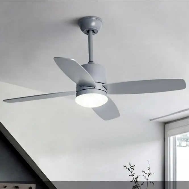 Потолочный вентилятор Mordern со светом 42 дюйма для дома, спальни, гостиной, потолочный вентилятор лампа, скандинавский подвесной вентилятор с пультом дистанционного управления 220 В - Blade Color: A