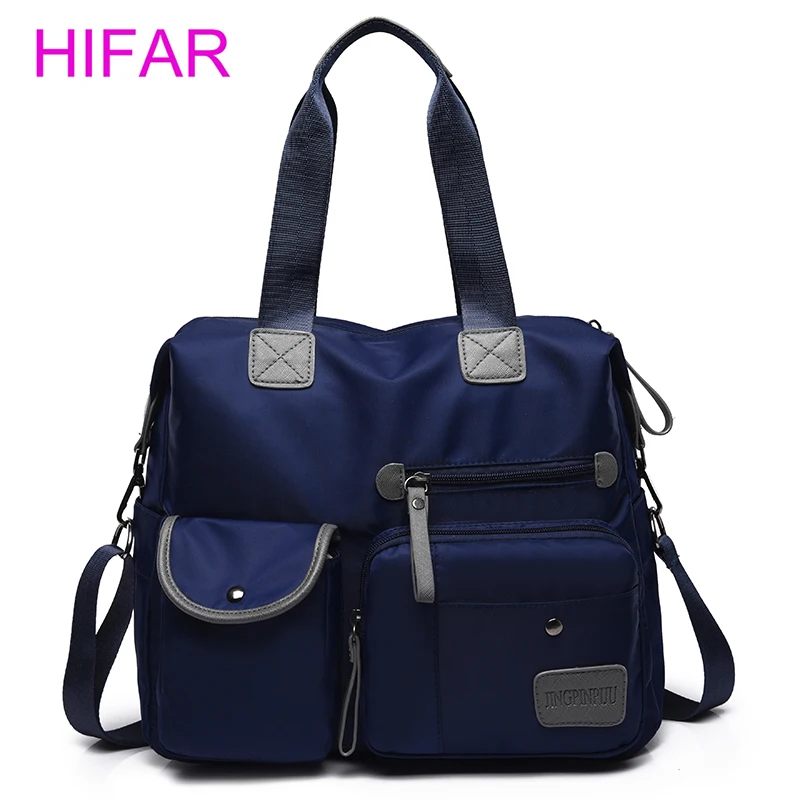 

Multifunction Luggage Nylon Handbag Women Message Shoulder Bag Fashion Large Female Totes Bolsas Trapeze Ruched Women Travel Bag