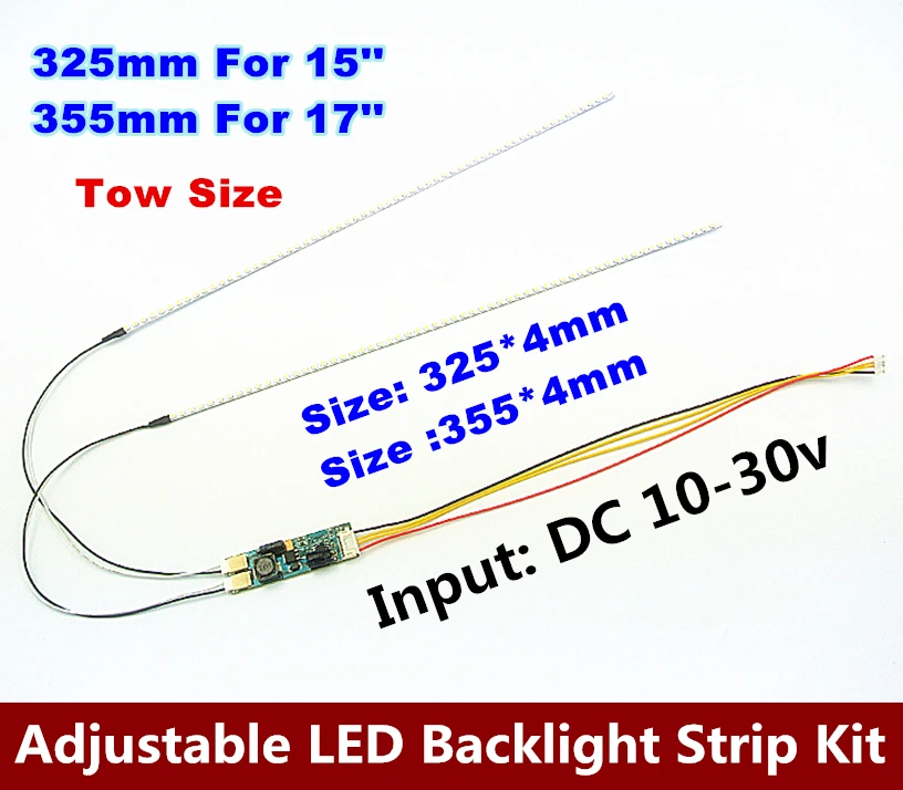 

5pcs 15'' 325mm 5PCS 355mm 17'' Adjustable brightness led backlight strip kit,Update inch LCD ccfl panel to LED backlight