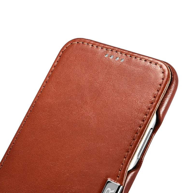 Icarer Genuine Leather Case for iPhone 12 Mini 11 Pro Max 6 7 8 Plus X XR XS Magnetic Closure Luxury Retro Slim Flip Phone Cover cute iphone 7 cases