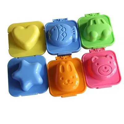 

6 Pcs Boiled Egg Mold Cute Cartoon 3D Egg Ring Mould Bento Maker Cutter Decorating Egg Tool