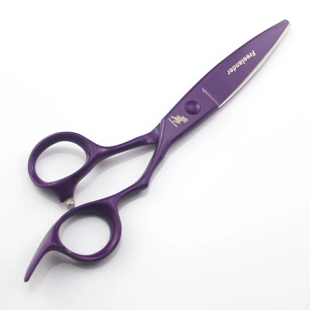 Freelander 6CR ножницы для парикмахеров Парикмахерская поставки Титан Профессиональные Парикмахерские ножницы для стрижки волос - Цвет: Фиолетовый