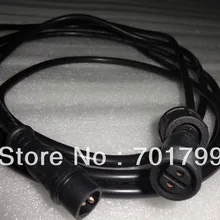 Черный 1.5 м(5 футов) 2 ядра водонепроницаемый удлинитель, один конец с мужчиной, А другой конец с женщиной, Разъем Диаметр: 13.5 мм