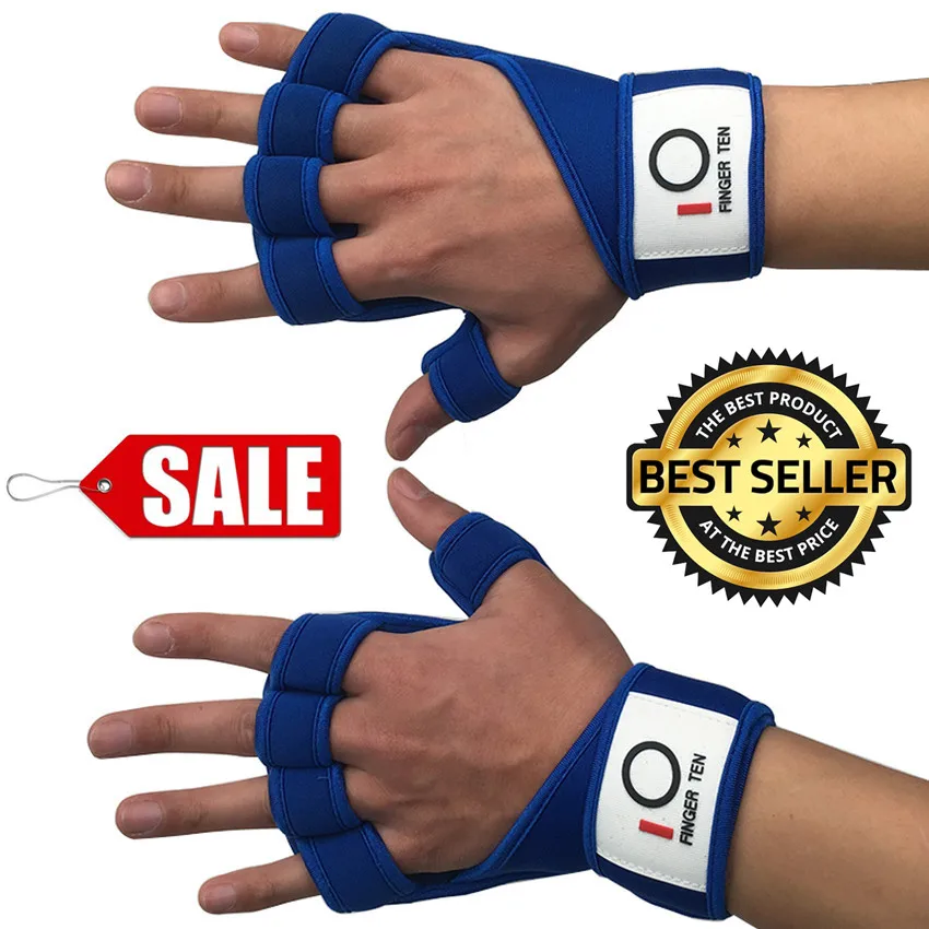Fitness Gloves Half Finger Men's Pair Weight Lifting Gloves Belt Gym Sports Heavyweight Body Building Wrist Protection Women Fitness Gloves Half Finger Men's Pair Weight Lifting Gloves Belt Gym Sports Heavyweight Body Building Wrist Protection Women