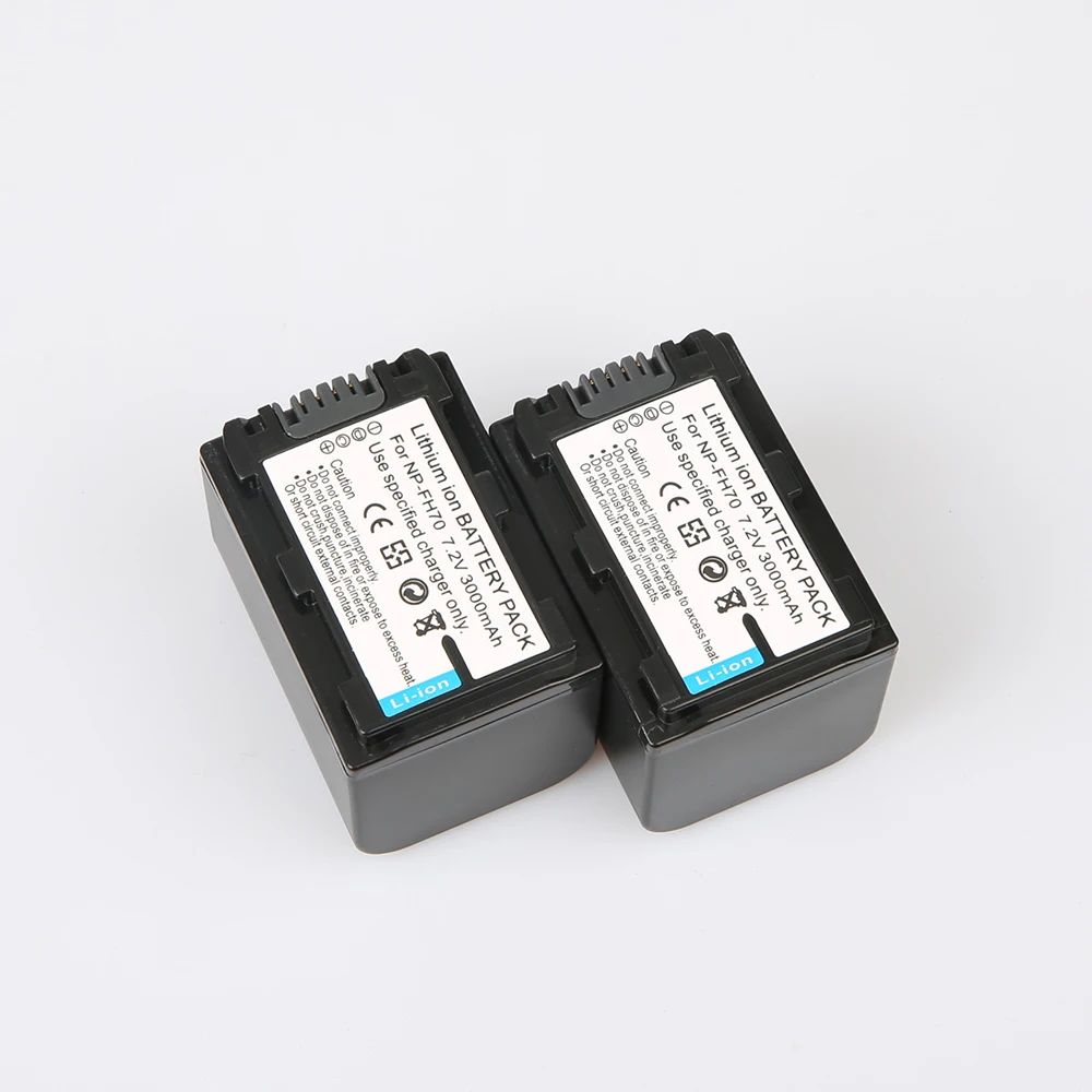 

2x 3000mAh NP-FH70 NP FH70 Camera Battery For Sony NP-FV50 NP-FV100 NP-FH30 NP-FH40 NP-FH60 NP-FH50 NP-FH70 HDR-SR HDR-XR Series