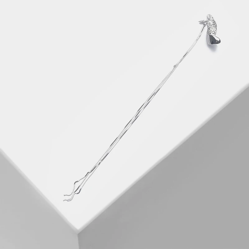 

Local focal Single ultra long fringe detachable design stylish drop earrings