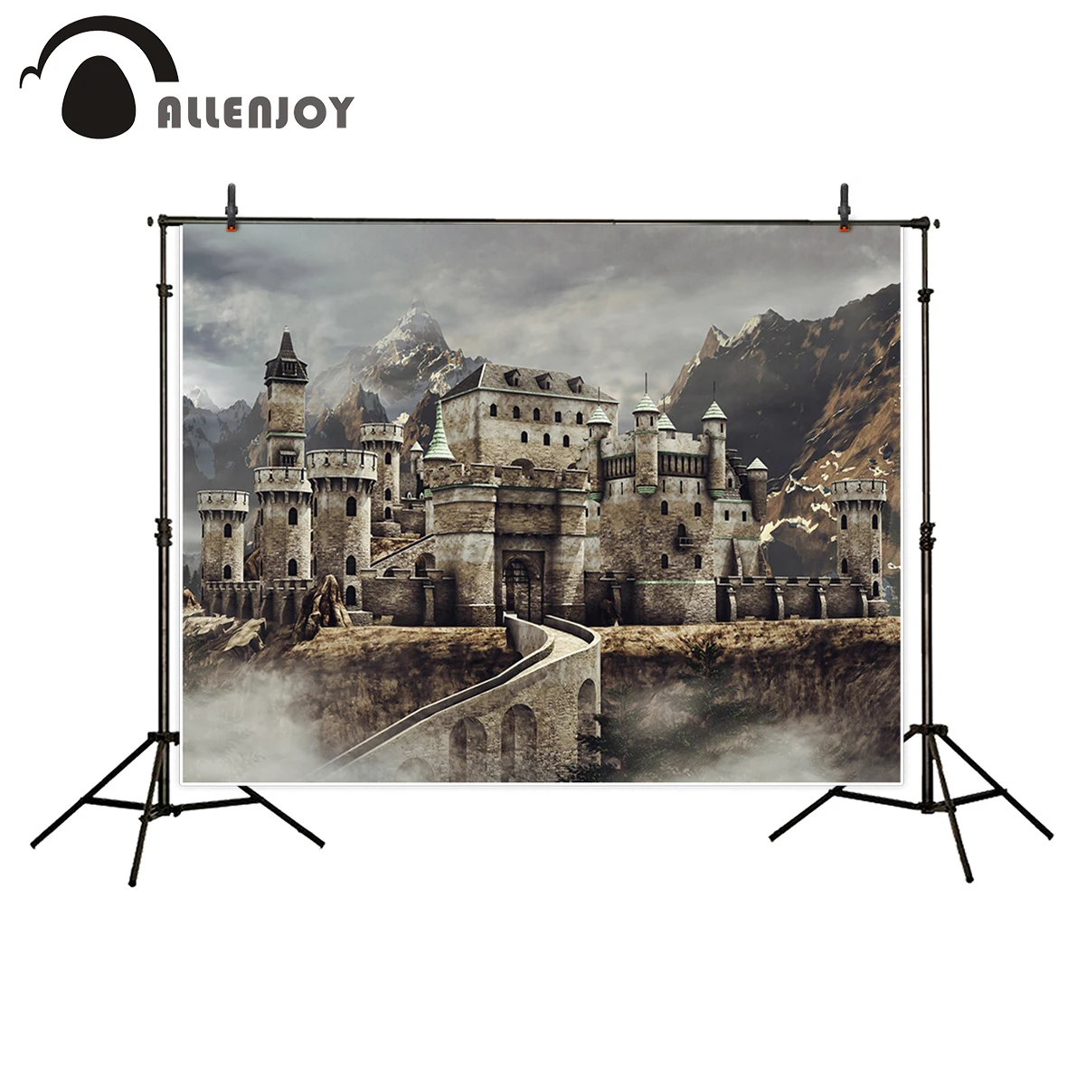 Allenjoy винтажный хмурый замок с мостом горный дым Фотофон украшения для домашней