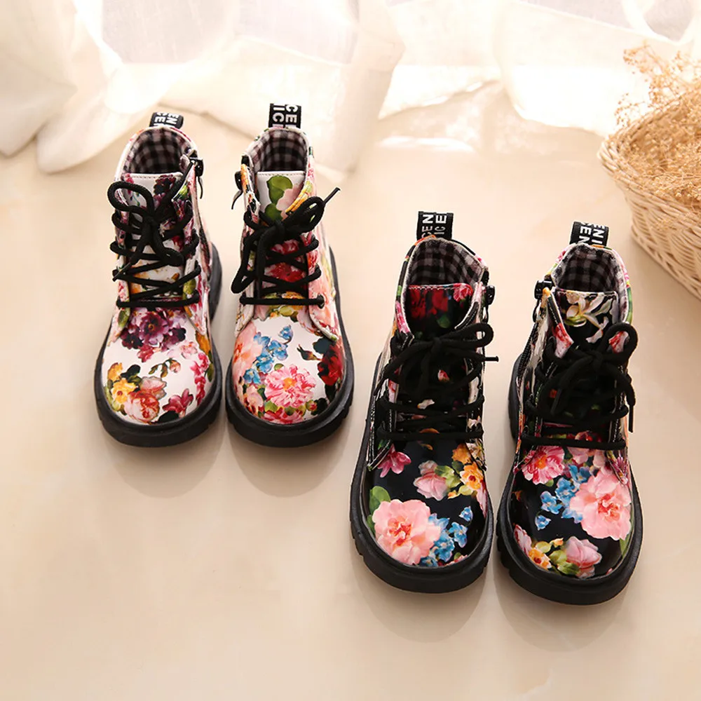 

BABY BALL hot two colors style Girls Fashion Floral Kids Shoes Baby Martin Boots Casual Children Boots fall boots school ag9 P30