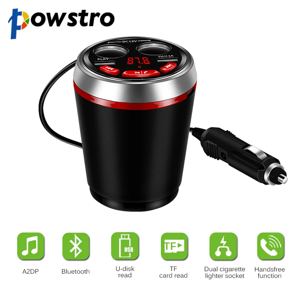 Powstro 3 in 1 Multifunction Car Charger 5V 2.1A 2 USB Adapter
