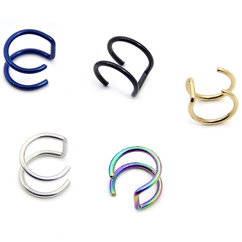 

Clip-on Earrings No Pierced Non-piercing Earcuff Ear Clip Earrings Without Piercing Gold Silver Black