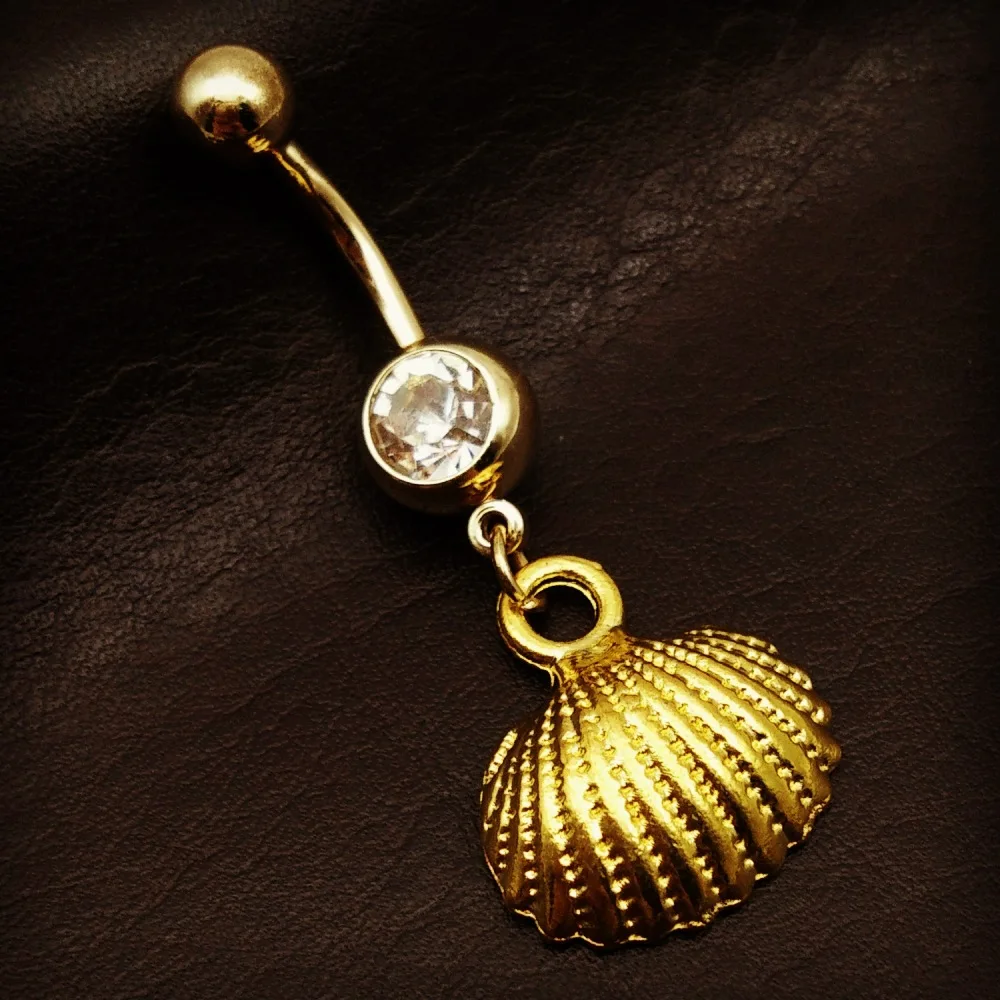 Factory direct sale burst personality golden shell navel piercing body