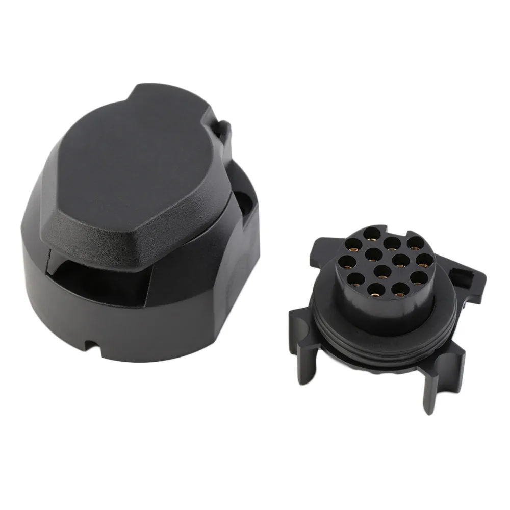 Universal 1 Piece 13 Pin 12V 13 Pole Trailer Tow Bar Electrics EU Plug