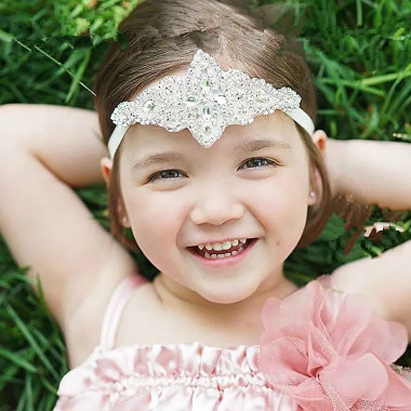 New Rhinestone kids Headband girl Bling Hair Bows Bridal Girl Headband