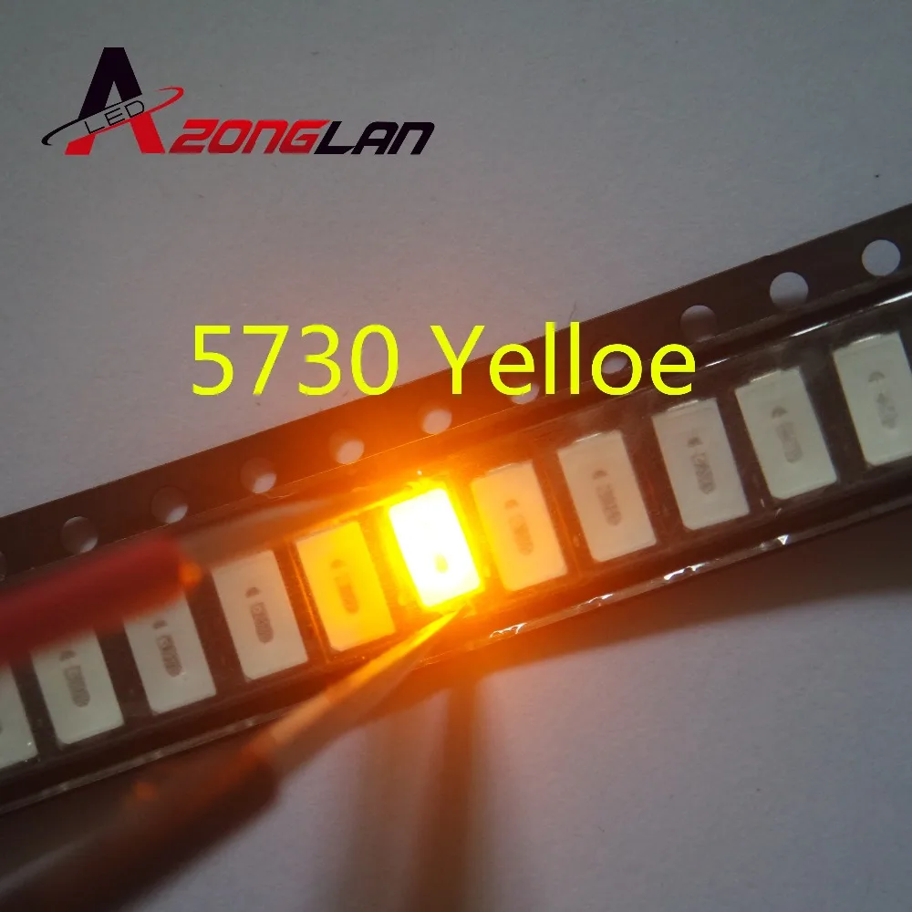 100 шт 5630/5730 SMD/SMT Желтый SMD 5730 светодиодный с креплением на любой поверхности желтый