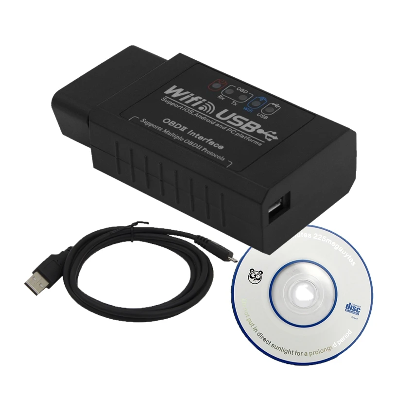 ELM327 wifi USB V2.1 OBD2 диагностический инструмент ELM 327 2,1 wifi с PIC18F25K80 и FT232RQ чип работает Android Torque/iOS система/ПК