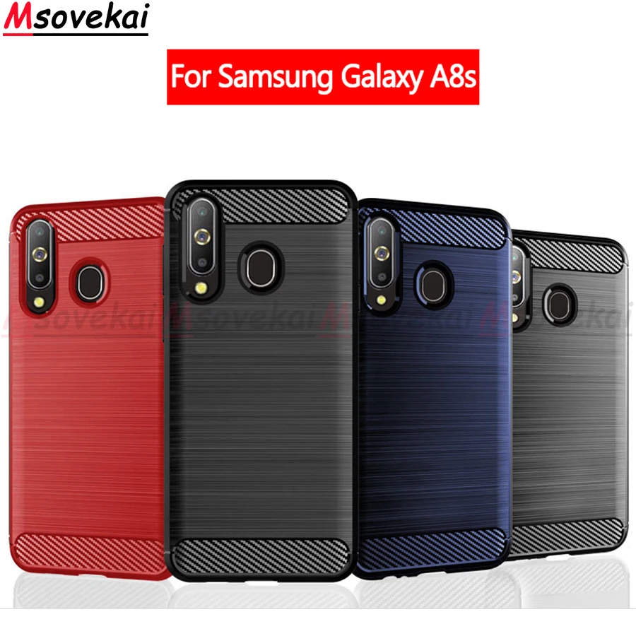 

Carbon Case for Samsung Galaxy A8s Case Cover for Galaxy A8s 6.4 Inch Silicone Bumper Soft Case for Samsung A8s TPU Phone Shell