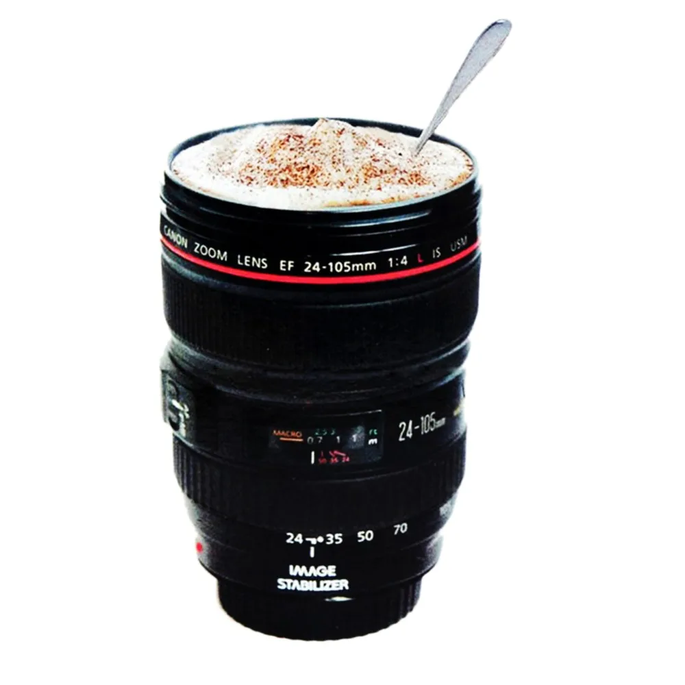 Stainless Lens Camera Lens Cup 24 105mm Travel Coffee Mug cup Thermos Tea