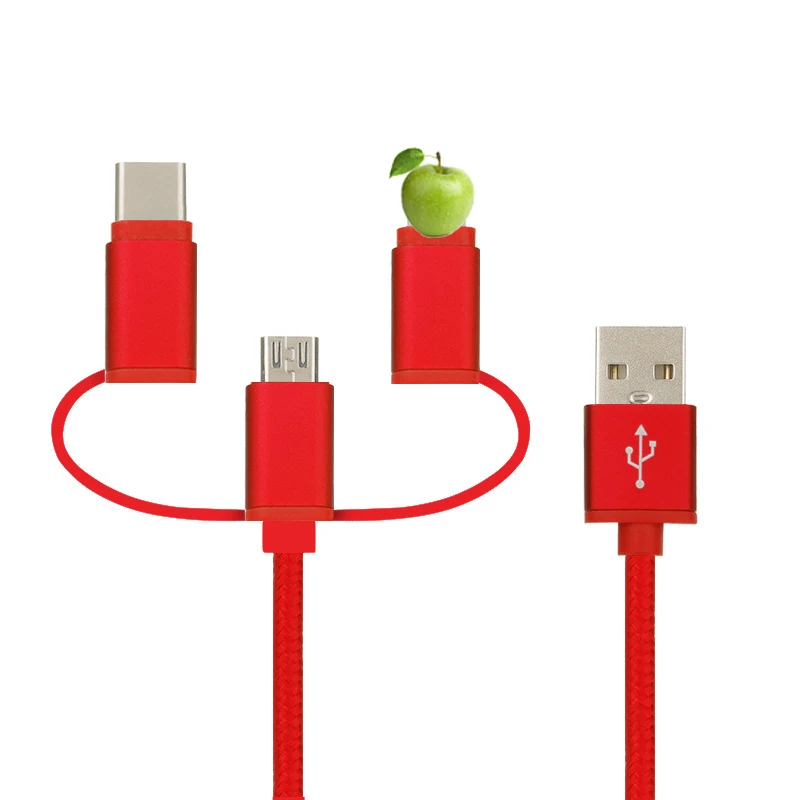Конвертер 2.4A 3 в 1 USB кабель для быстрой зарядки передачи данных xiaomi huawei iPhone