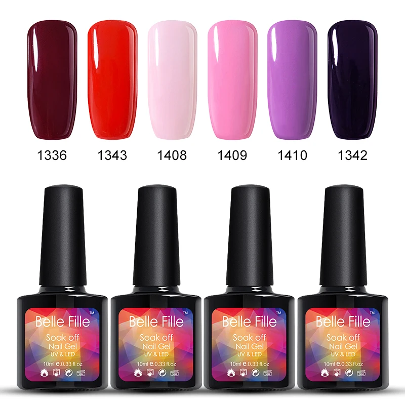 Belle Fille цвет красного вина гель лак для ногтей УФ Лаки Soak Off цвета Полупостоянный UV