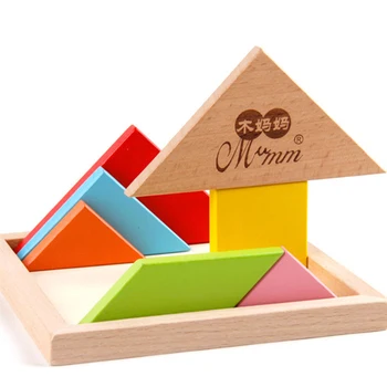 

Tangram Puzzles Wooden Color Shapes Early Learning Cognitive Building Toys Children's Educational Toys Color Puzzles Toy