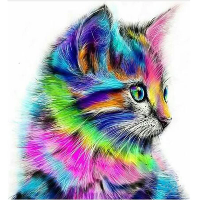 

Frameless Abstract Cat Animal DIY Painting By Numbers Acrylic Paint On Canvas Drawing Paint By Numbers Unique Gift On Wall