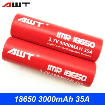 

18650 Battery AWT 3000mAh 35A Li-ion Vape E Cigarette Battery for SMOK Ijoy Eleaf Vaporesso Revenger X SWAG LUXE Box Mod T005
