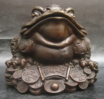 

Antique bronze Pure Copper Brass wholesale bronze factory Copper toad 7-star toad decoration lucky fortune